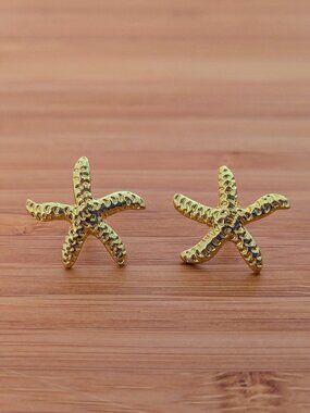 Gold Starfish Stud Earrings Gold Plated